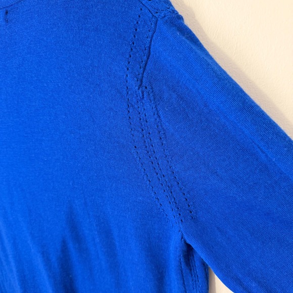 Banana Republic Womens 100% Merino Wool Longline Slouchy Cardigan Royal Blue MED - Picture 13 of 13